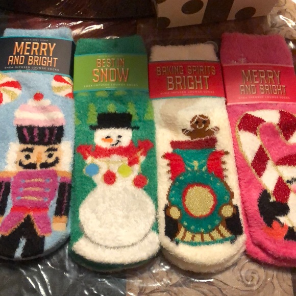 Bath & Body Works Other - Bath and body Works Shea infused socks a set of four The Christmas Collection